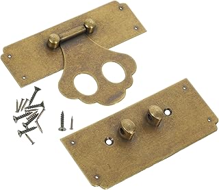 KONTONTY Box case Antique Boxes Buckle Antique Box Antique Suitcase hasp Vintage Hardware Metal Wooden Box Buckle Lock Box Hinge Camphor Wood Lock Card Padlock Latch