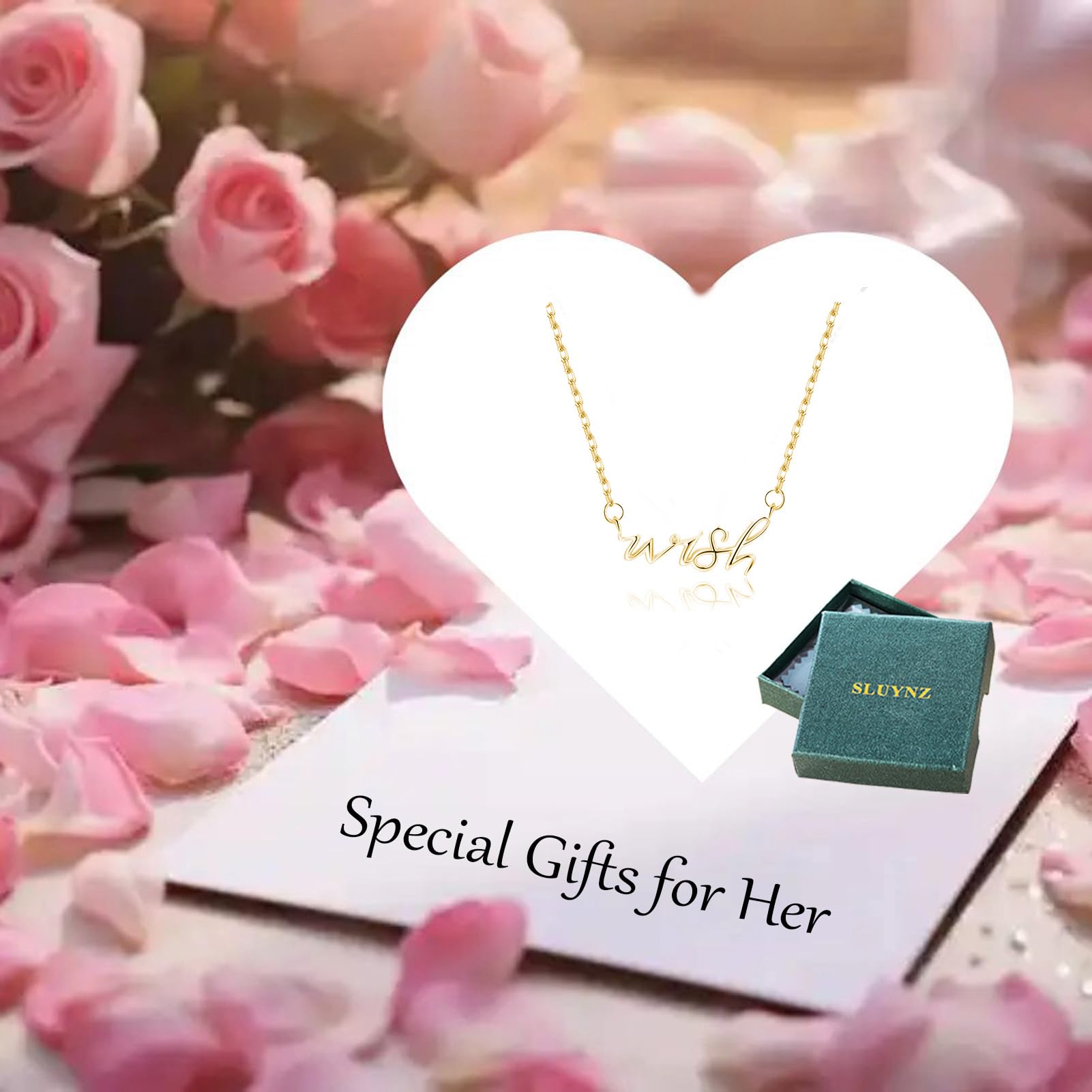 SLUYNZ Collana girocollo in argento Sterling 925 per donne, adolescenti, ragazze, con ciondolo con parole per lei compleanno anniversario