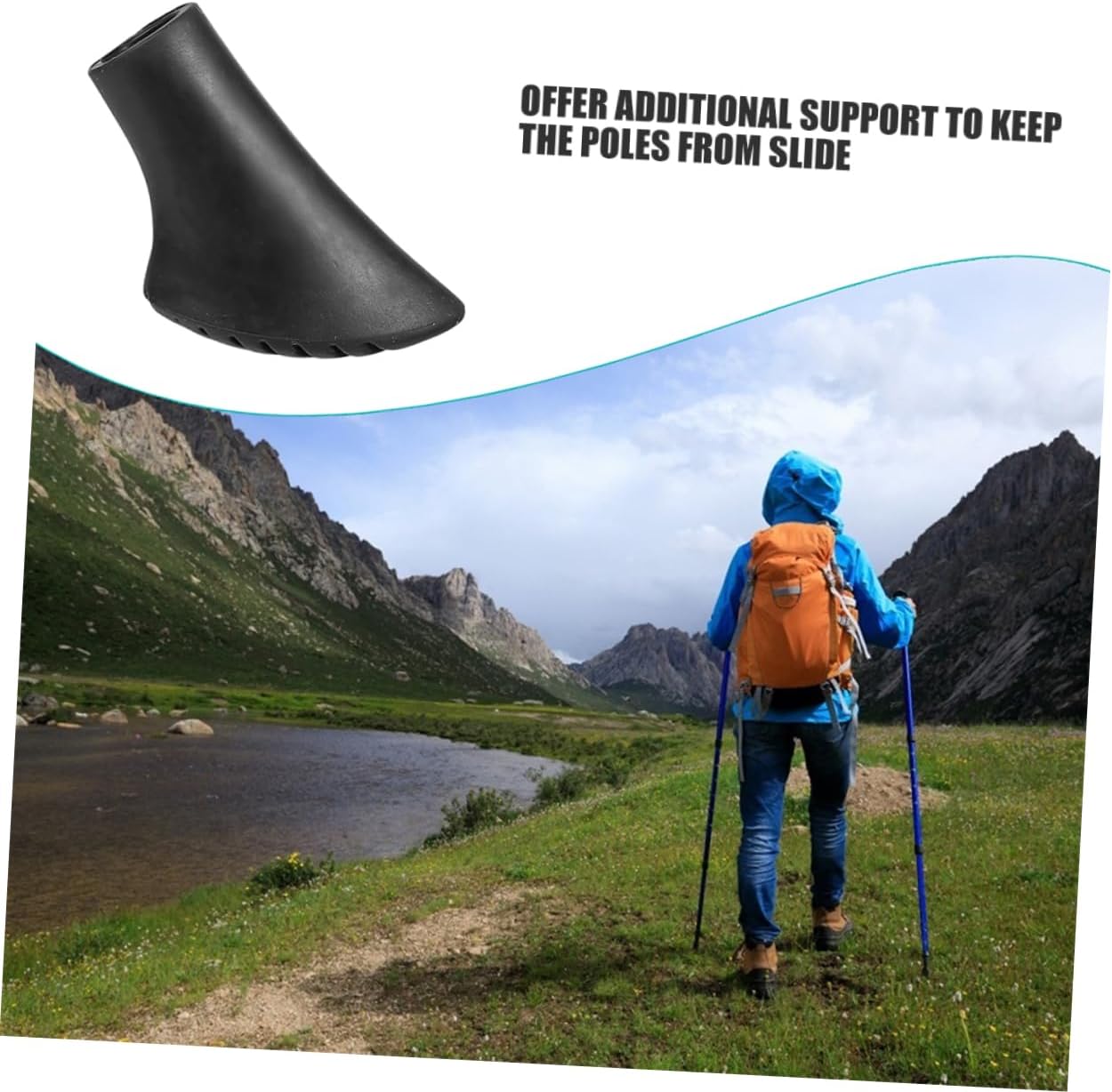 POPETPOP Walker Tips Replacement Cane Tips Compatible Trekking Pole Foot Covers Skid Protection