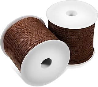 VANZACK 2 Rollos de Cuerdas de Color Marrón Café de 50 M/Cada para Seguridad en Tiendas de Campaña al Aire Multiusos