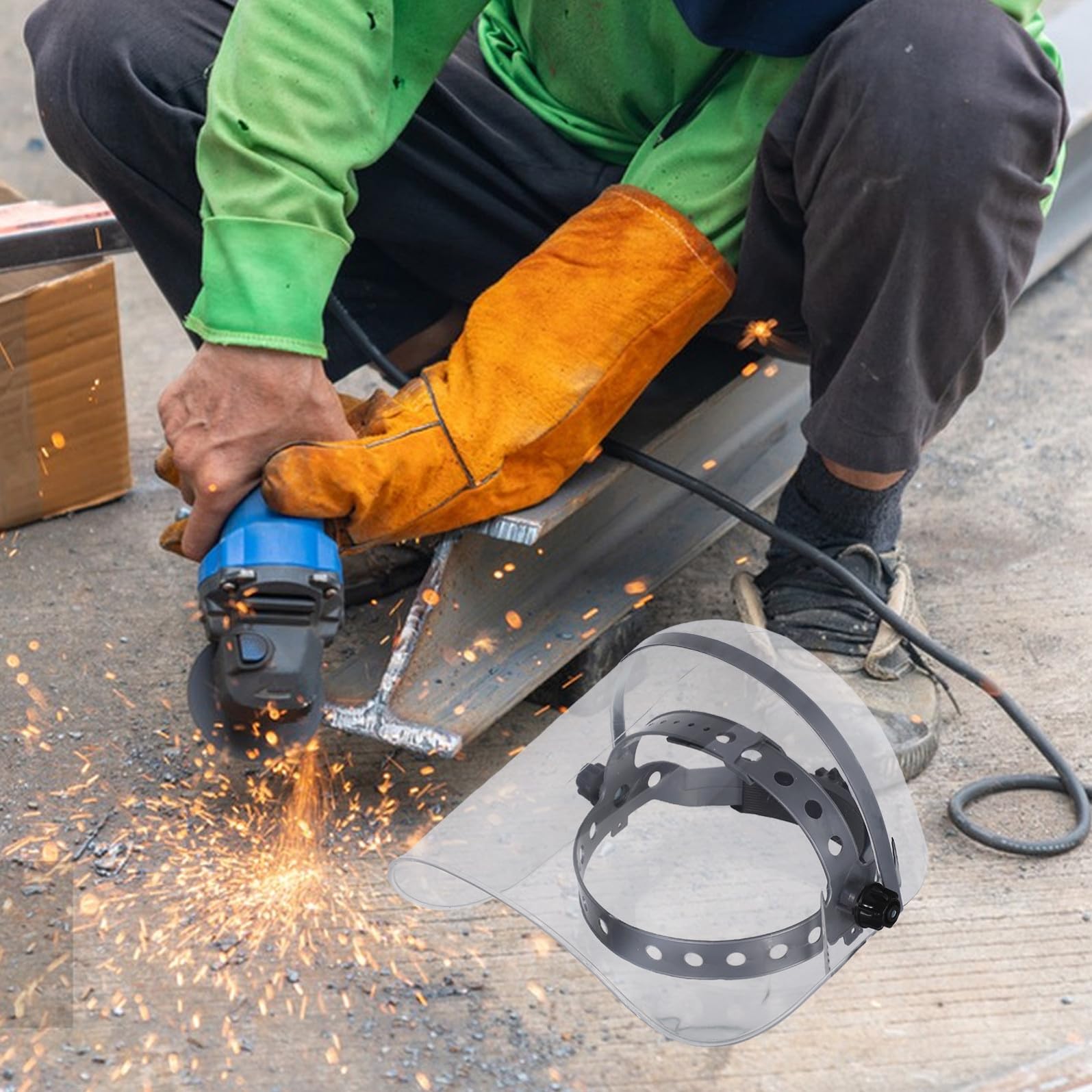 Visiera Protettiva Schermo Facciale in Pmma Resistente All'olio Trasparente Facile da Trasportare per Protezione da Polvere e Spruzzi Durante Corsa e Camminata