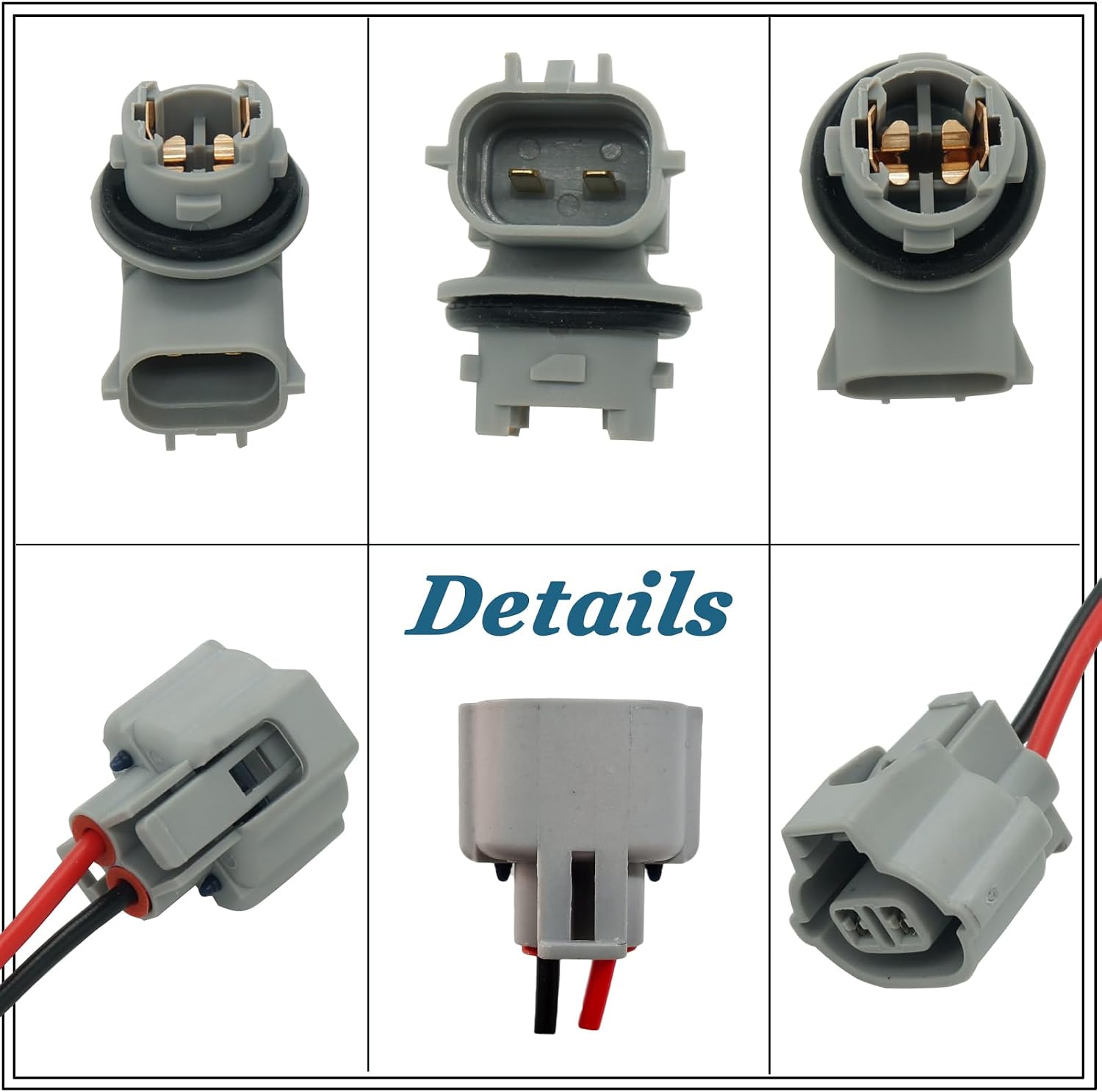 2 Pcs Rear Bumper License Plate Light Lamp Bulb Socket Wiring Harness Connector Pigtail Plug for Toyota Corolla 1998-2024 Tundra 2000-2008 Tacoma 2005-2007 OE# 90075-60005 9007560005