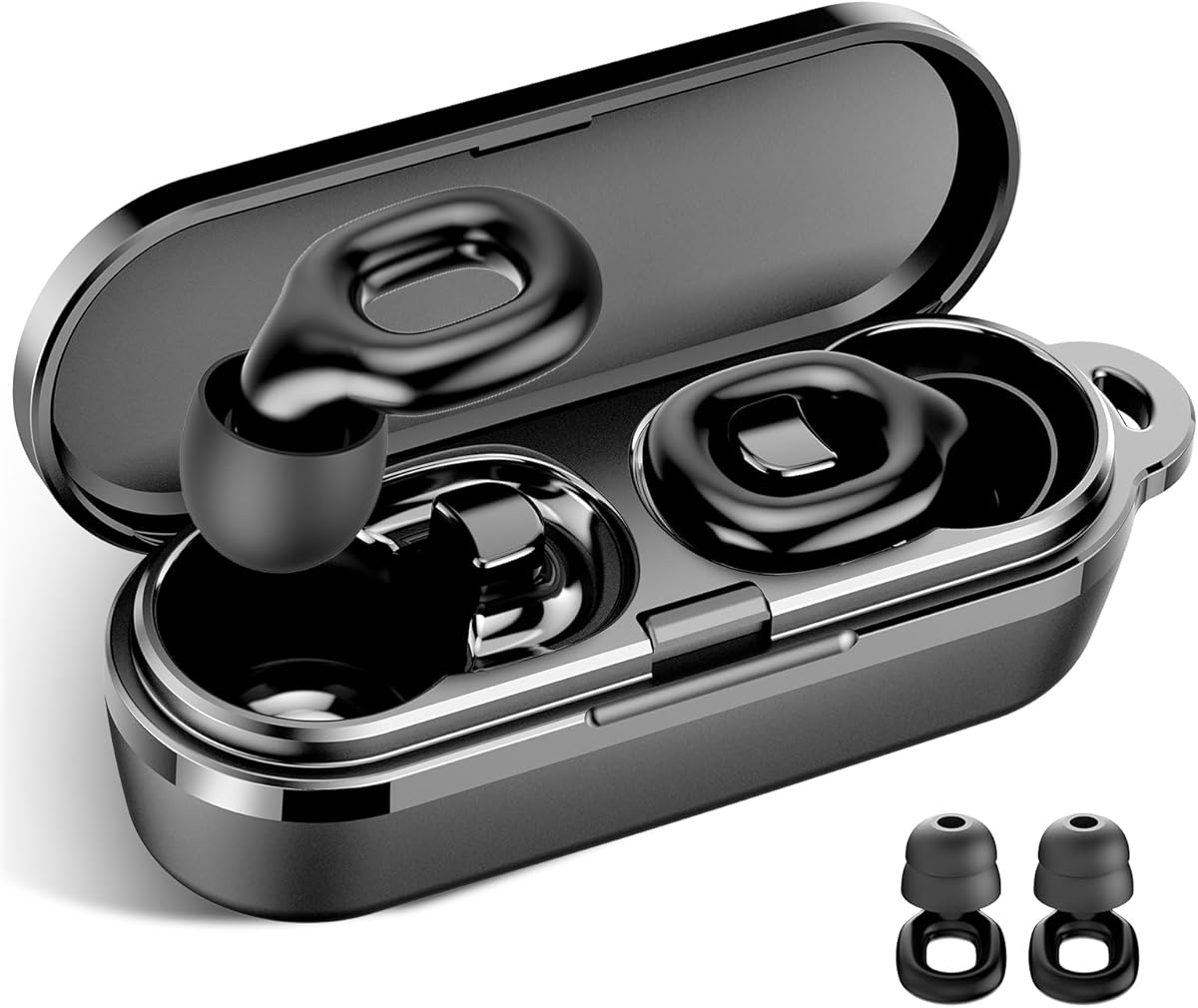 Ear Plugs - 35dB Soft Silicone Noise Reduction Earplugs with 7 Ear Tips(XS/S/M/L) and Carrying Case, Reusable Hearing Protection Earplugs for Sleep, Travel, Concerts, Work, Deep Focus,Black