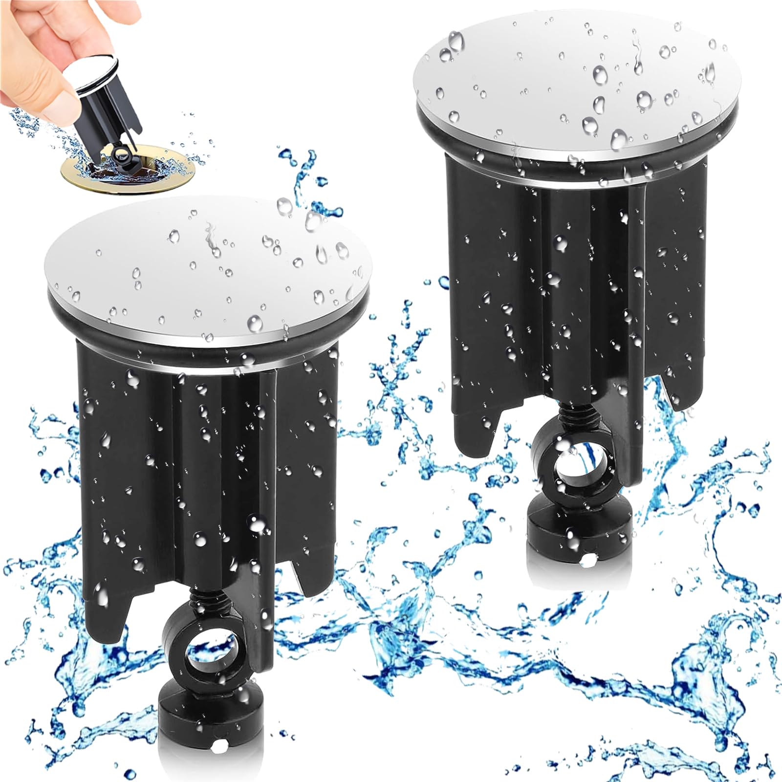 Frogetu 1 Pièces Bouchons De Vidange,Bouchon Lavabo Universel,40mm,Bouchon De Lavabo Réglable,pour éviers De Cuisine Et De Salle De Bains,Constitué De Laiton,avec Joint Caoutchouc