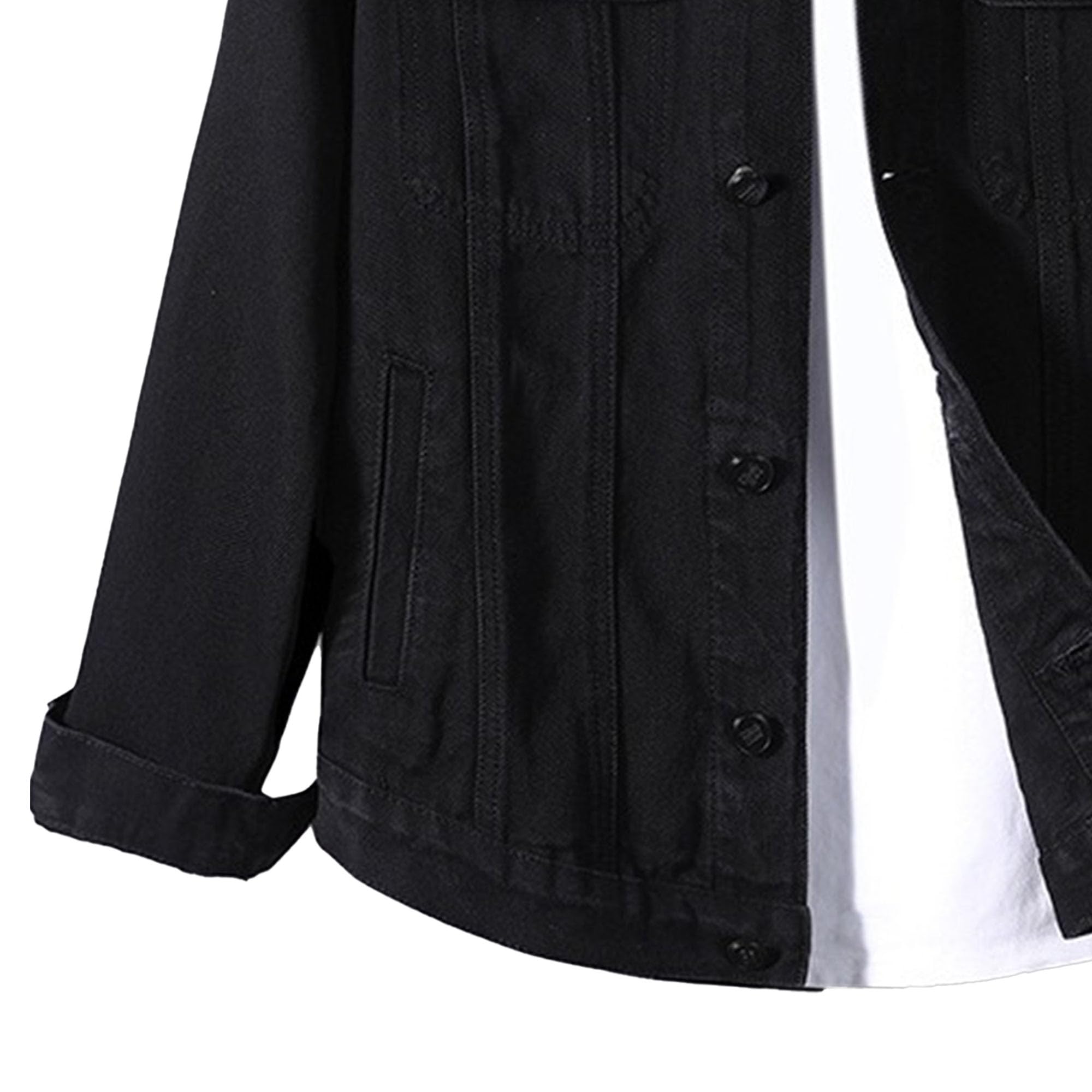 Giacche di jeans slim fit uomo con risvolto tasca frontale Jena | Cappotto da cowboy da camionista con colletto standard con risvolto, giacca da camionista in denim classico per strada casual