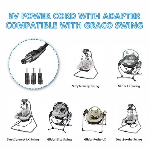 Miniatura 4 de Cable de repuesto de 5 V para Graco Swing Simple Swing Glider LX Glider Petite LX Glider Elite Glider Premier Sweetpeace Sweet Snuggle DuetConnect