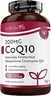 Nutravita Coenzym Q10 – 200mg pro Kapsel – 120 vegane Kapseln – 4 Monate Reichweite CoQ10 Ubiquinone – hochwertiges Q10 – hochdosiert