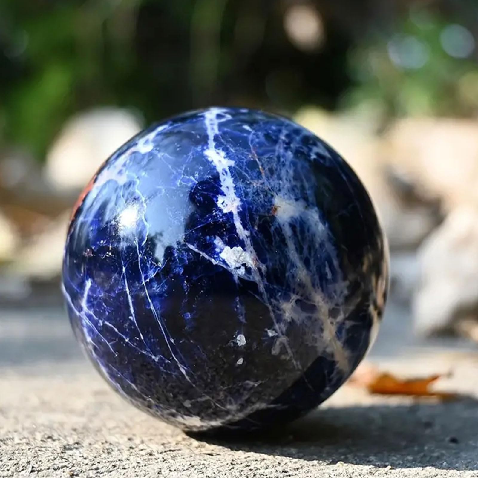 Sfera curativa con Sfera Decorativa in Sodalite Blu per l'home Office | Sfere decorative in cristallo naturale per Reiki, meditazione, Feng Shui e riequilibrio di chakra e aura