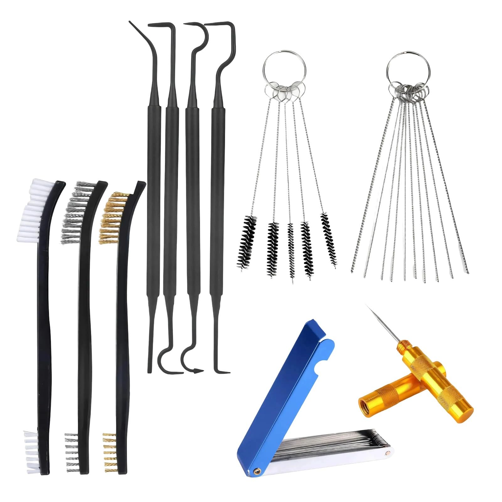 Jazuaiao Professional Carburetor Pipe Cleaner Brush Tool Set with Plastics Handles Efficient Tip for Automotive Maintenance Carburetor Cleaner Equipment