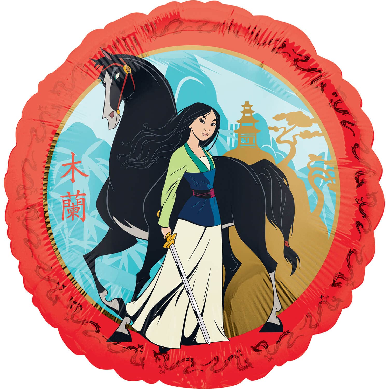 Mayflower Products 17" Anagram Mulan Foil Balloon, Multicolor