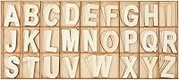 Juvale 2-Inch Wooden Alphabet Letters for Crafts - 104-Piece Uppercase Set with Sorting Tray, DIY Painting Decor