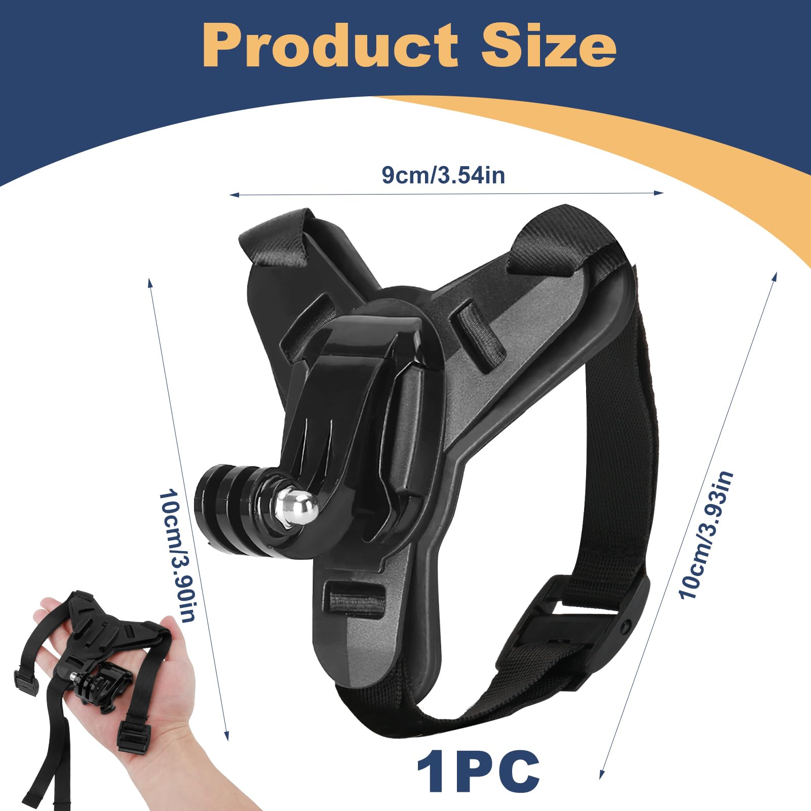 Support de Casque Moto Menton pour GoPro Hero 13 12 11 10 9 8 7 6 5 pour DJI OSMO Action 5 Pro 4/3 Fixation de Menton pour Session avec Crochet en J Sangle Silicone Antidérapant Facile à Installer