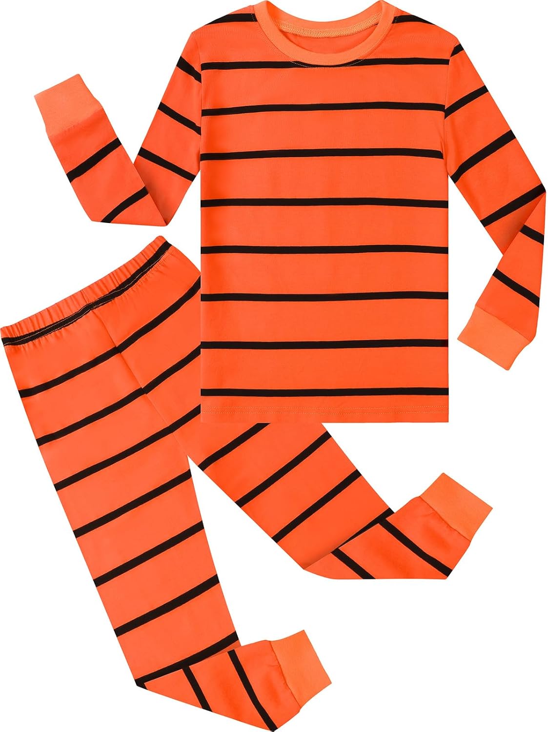 A&J DESIGN Pure Cotton Striped Pjs for 2-14 Years Kids, 2-Piece Pajamas Set.