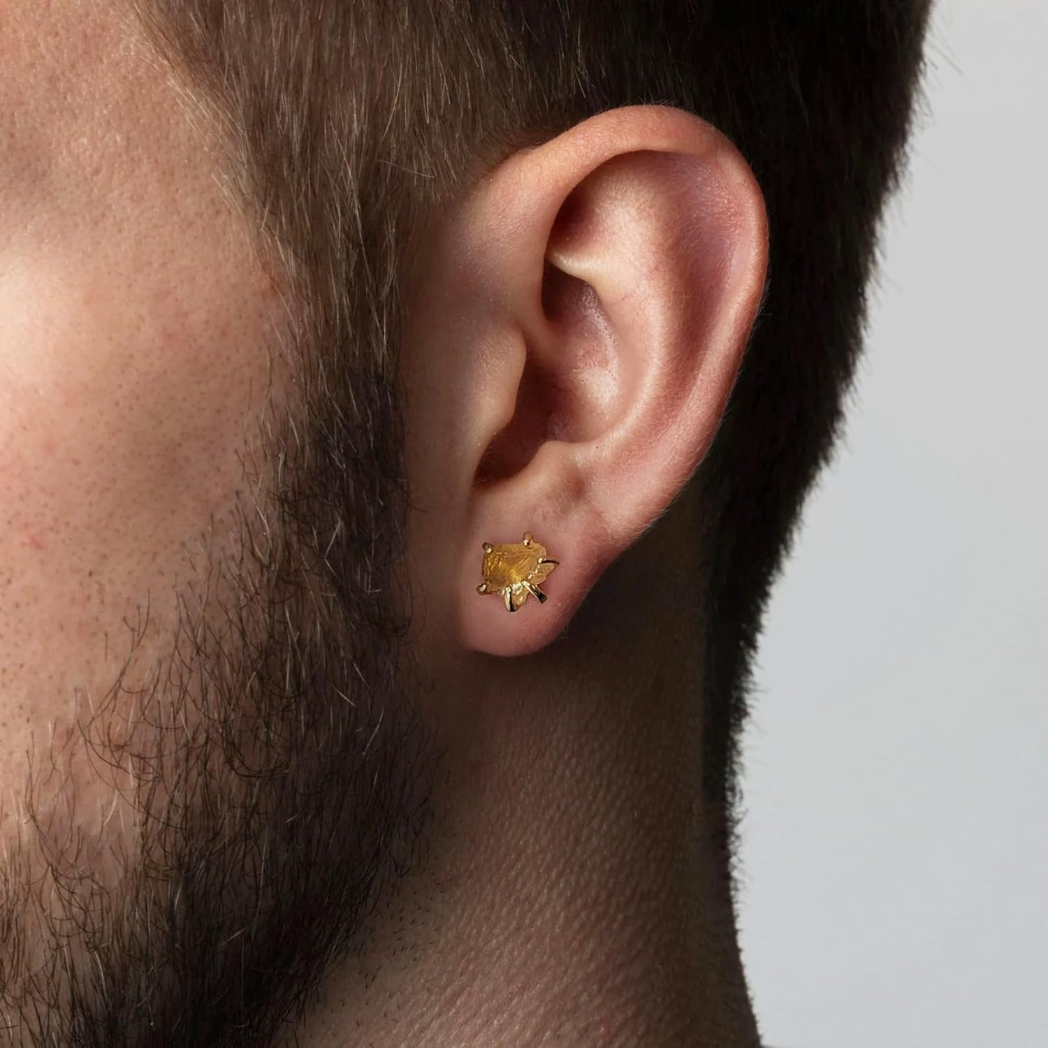 Citrine Earrings, Gold Plated Prong Setting Natural Crystal Earrings for Women, Handmade Stud Earrings for November Birthstone Jewelry - Image 6