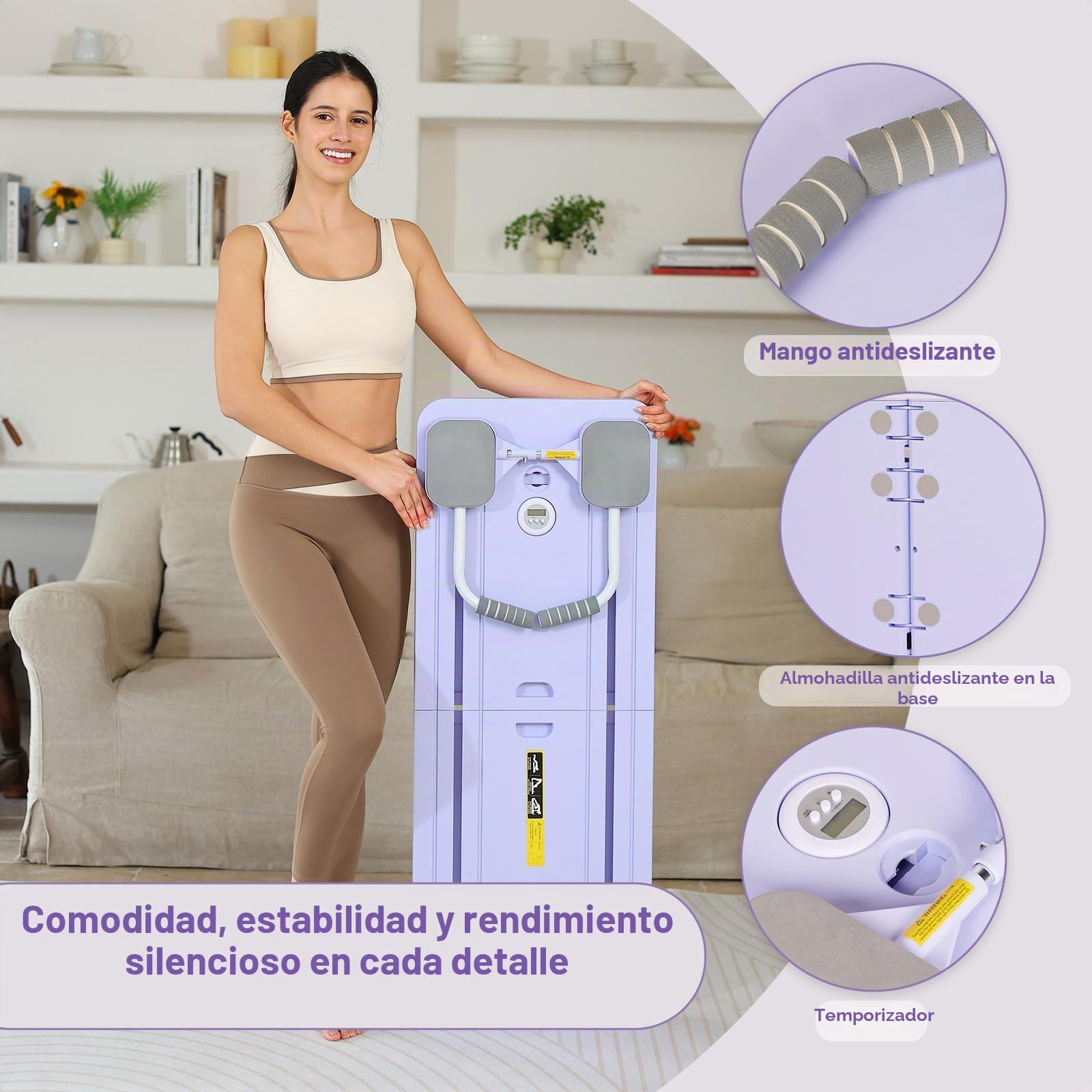 GDSHGS Máquina reformadora de pilates mejorada para el hogar, tabla abdominal multifuncional, rebote automático, rueda de abdominales, equipo de entrenamiento de cuerpo completo