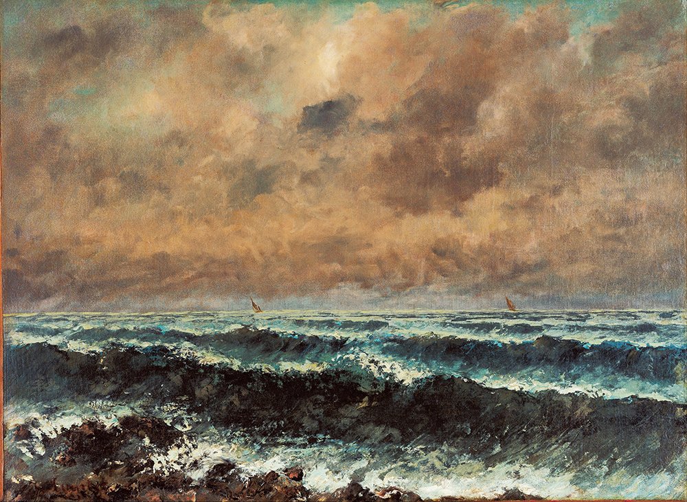 Autumn Sea Gustave Courbet grand tableau marin déco murale cadre mat