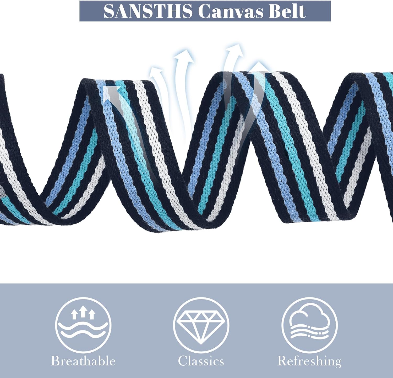 SANSTHS Canvas Belt with Double Ring Buckle, Fabric Web Belt for Women Men Double Ring for Outdoor & Casual Wear - Image 4