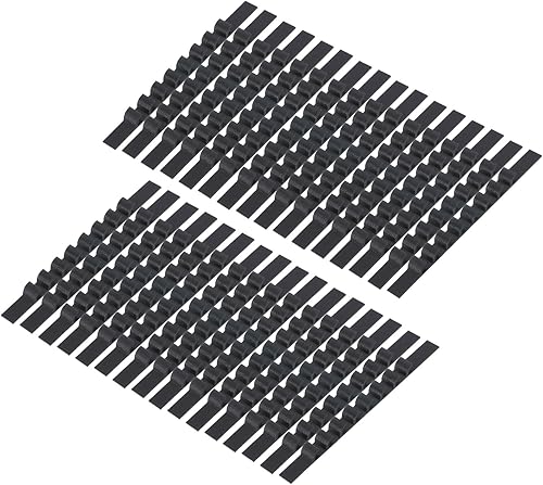 uxcell 200 tiras adhesivas de silicona antideslizantes para colgar ropa para perchas de madera y plástico, color negro (2.76 x 0.25 pulgadas)