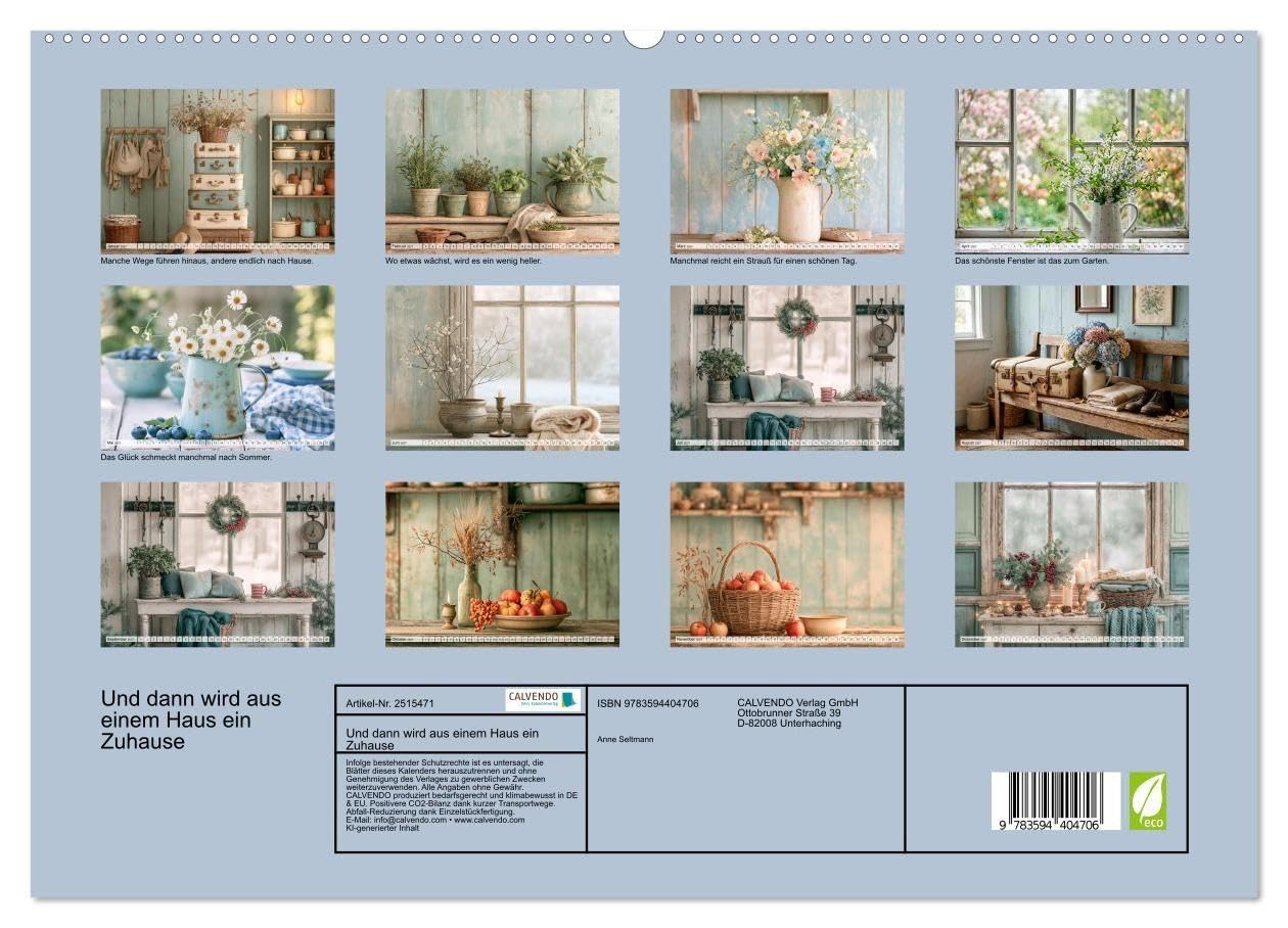 Und dann wird aus einem Haus ein Zuhause (hochwertiger Premium Wandkalender 2027 DIN A2 quer), Kunstdruck in Hochglanz: Poetische Momente voller Zuhause
