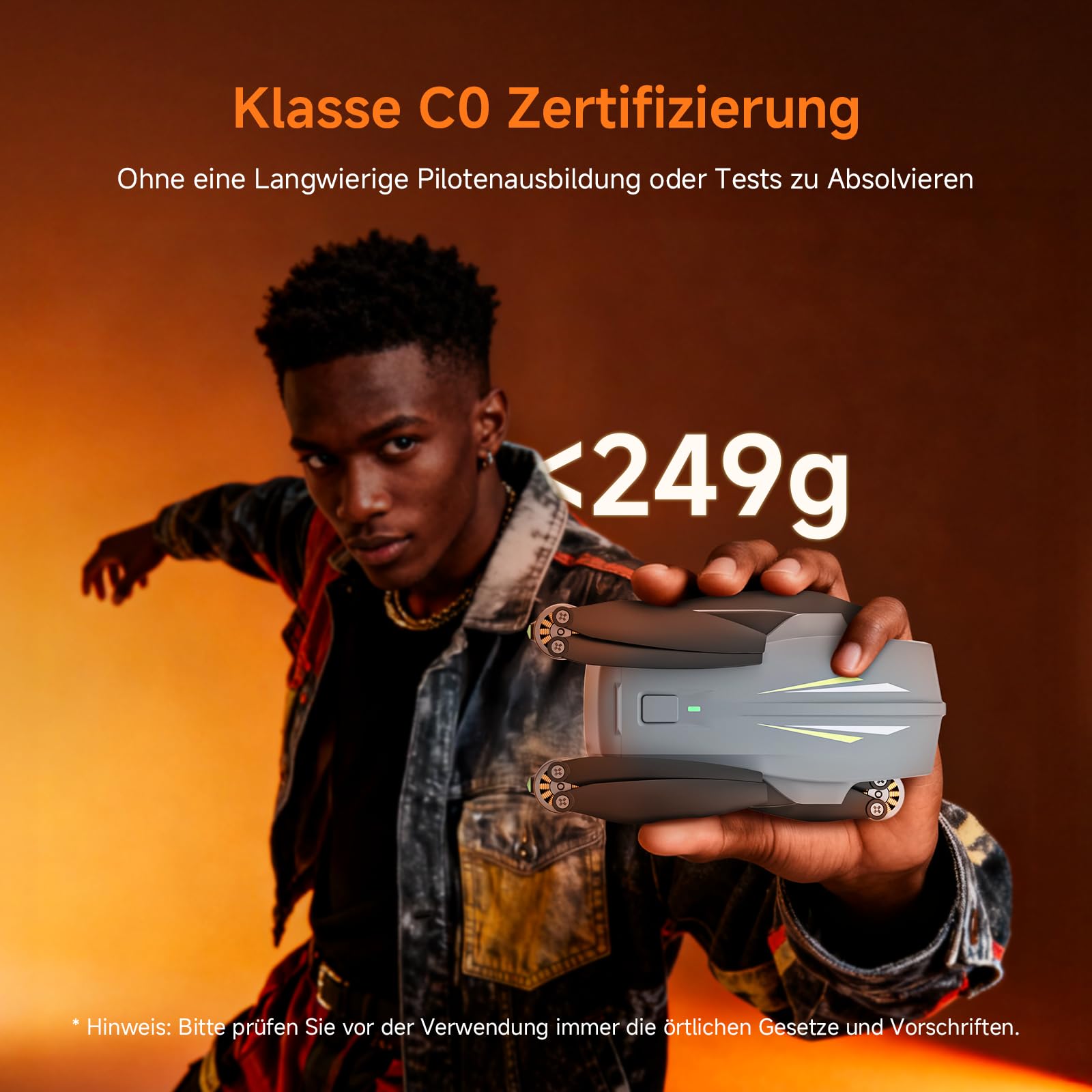Ameta S20 Drohne mit Kamera 4K, GPS Drone für Kinder und Erwachsene mit Auto Return/ 50 Minuten Flugzeit/Intelligenter Modus/Follow Me/Gestensteuerung, RC Quadrocopter Unter 249g