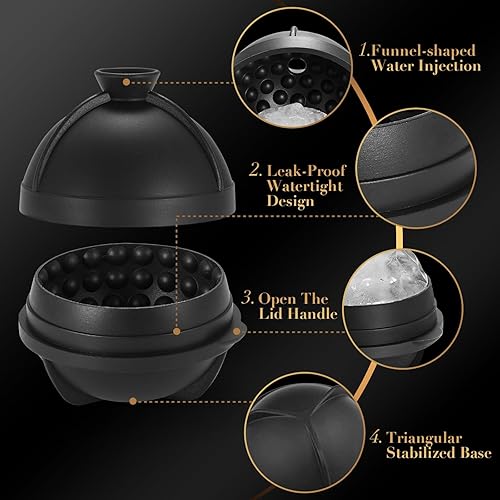 Miniatura 3 de ACOOKEE Juego de 2 Moldes Novedosos para Hacer Hielo con Forma de Pelota de Golf, Divertidos Regalos de Golf para Hombres Golfistas, Moldes Redondos