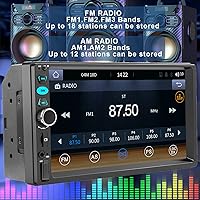 Vista 6 de 7 Double Din Touch Screen Car Radio with Apple CarPlay,7 Inch Bluetooth Car Stereo with Backup Camera, FM Steering Wheel Controls,Mirror Link