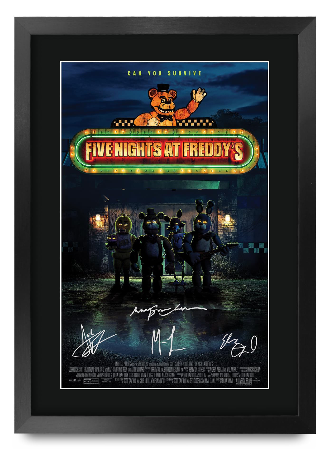 HWC Trading Five Nights at Freddy's Gifts Printed Poster Signed Autograph Picture for Movie Memorabilia Fans - A3 Framed — image 1