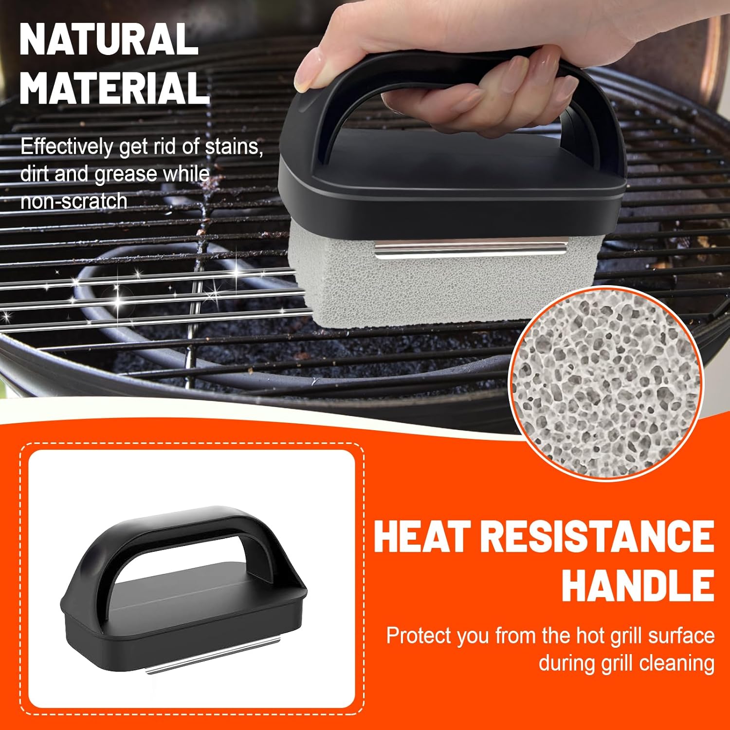 21 Pieces Griddle Cleaning Kit for Blackstone, Flat Top Grill Cleaning Accessories with Silicone Spatula Mat, Scraper, Grill Stone & Scouring Pads with Handle, Cleaning Gloves, Cleaning Towel - Image 3