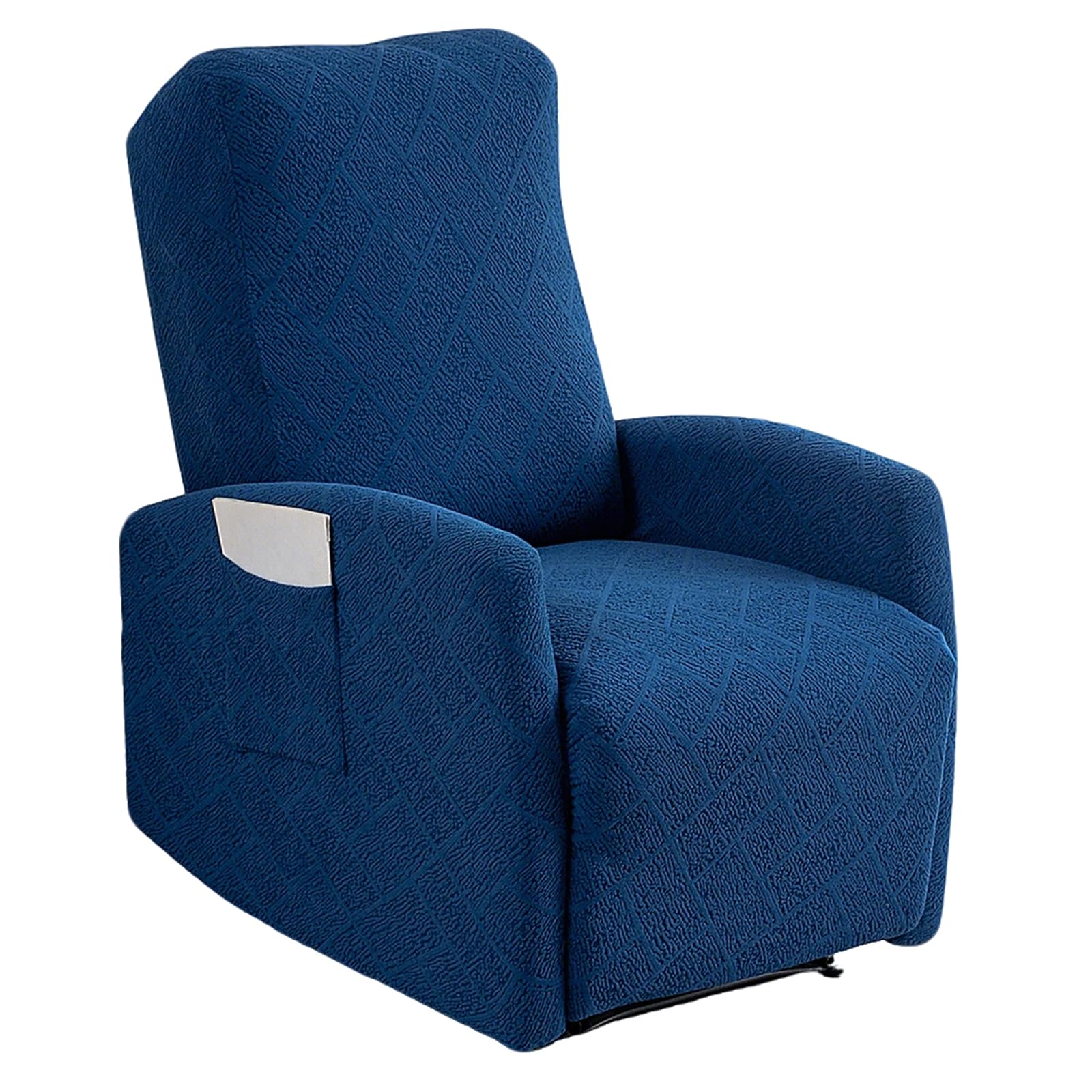 Photo 1 of GOSTADY Recliner Chair Covers 4 Pieces Jacquard Small Recliner Sofa Slipcover Stretch Recliner Slipcover for Lazyboy Recliner Chair with Storage Pocket Furniture Protector for Living Room,Royal Blue