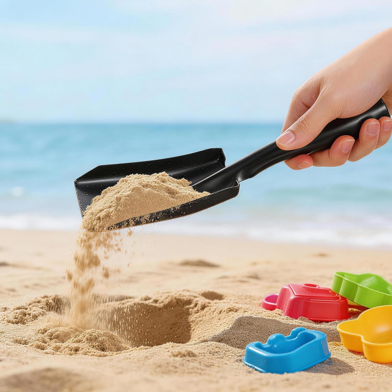 DOITOOL Coal Shovel and Fireplace Ash Scoop for Outdoor Gardening and Beach Use, Manganese Steel Small Hand Shovel, Snow Removal and Farm Metal Scoop Tool