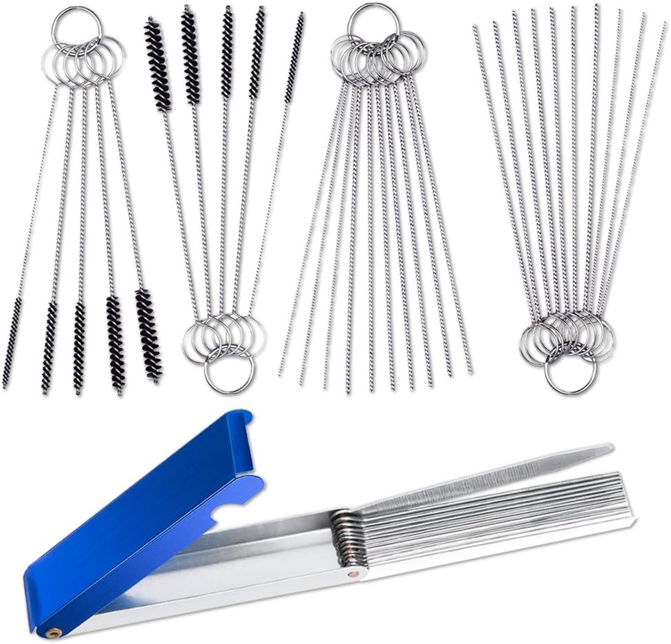 Set of 3 Carburetor Carbon Jet Cleaner, AIFUDA 13 Wire Torch Tip Cleaner Tool and 2 pcs of 10 Needles 5 Brushes Cleaning Tool Kit for ATV Welder Motorcycle