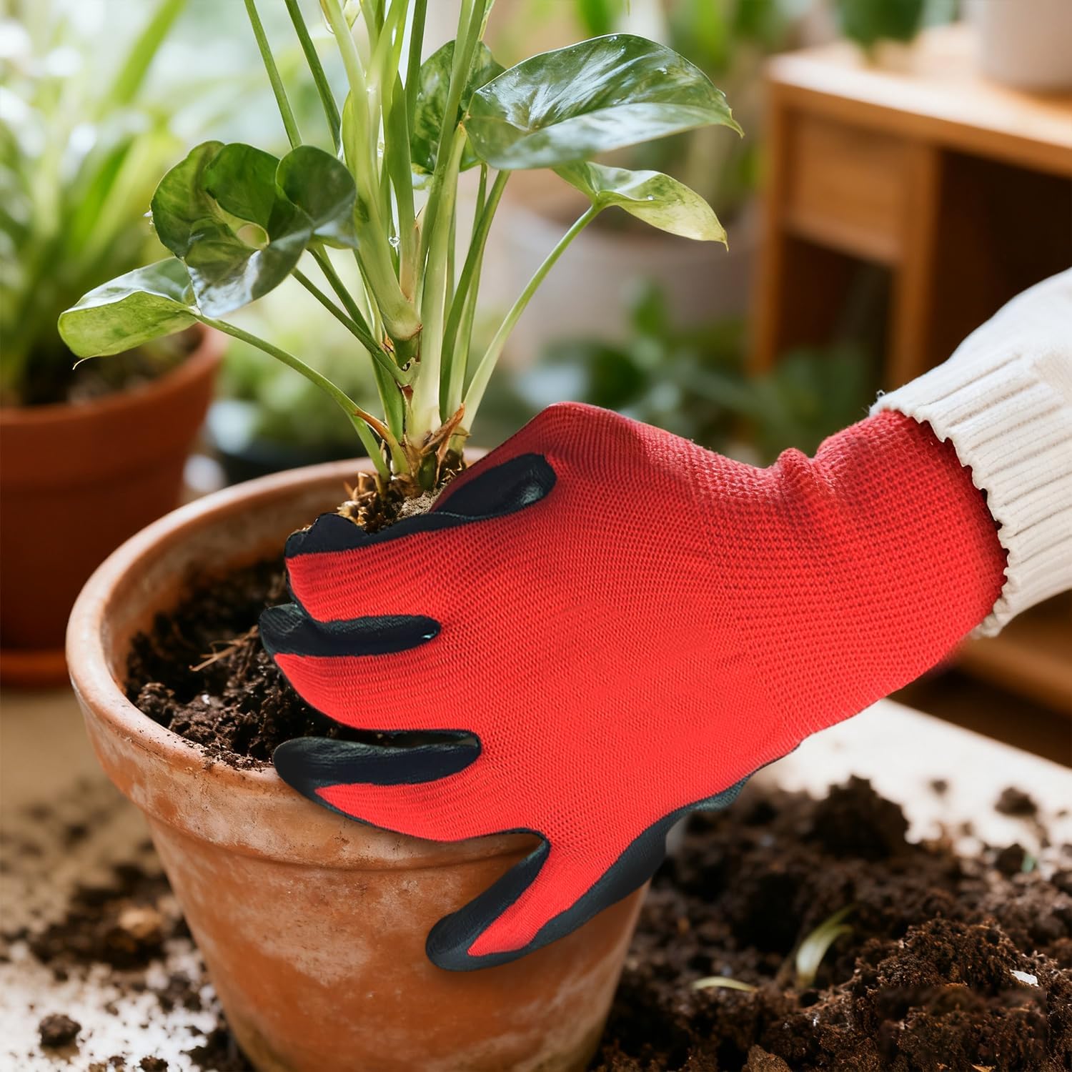 YOUKE OLA 168 Pair Gardening Gloves for Men Women, Breathable Rubber Coated Garden Gloves Working Gloves for Gardening, 8/Medium - Image 6