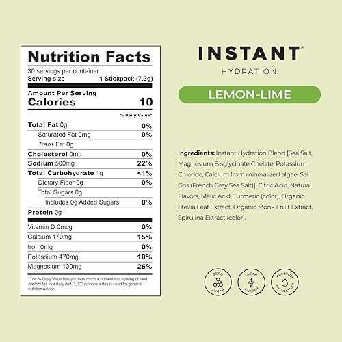 Miniatura 4 de Instant Hydration Paquetes de electrolitos en polvo – Mezcla de bebida de limón y lima – Cero azúcar – Keto, vegano, sin gluten, sin OMG – Aumenta