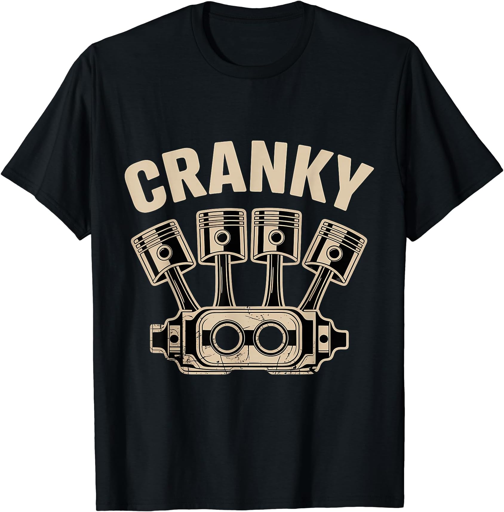 クランキーカーエンジンクランクシャフトファニーカーメカニックス Tシャツ