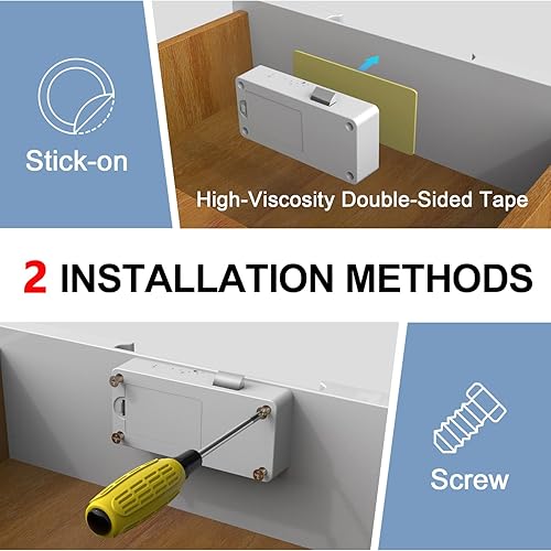 Miniatura 3 de eLinkSmart - Cerradura de gabinete oculta para cajón con tarjeta RFID, NFC, cerradura de puerta de armario de seguridad infantil para cocina,