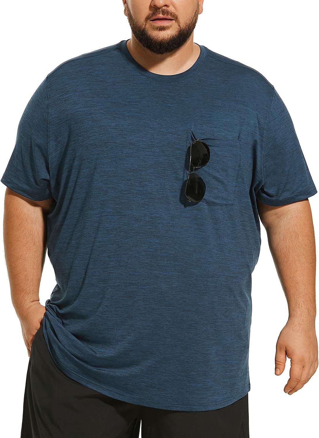 Big and Tall Mens T-Shirt UPF 50+ Sun Protection Swim Shirt SPF Quick Dry 2XL-6XL