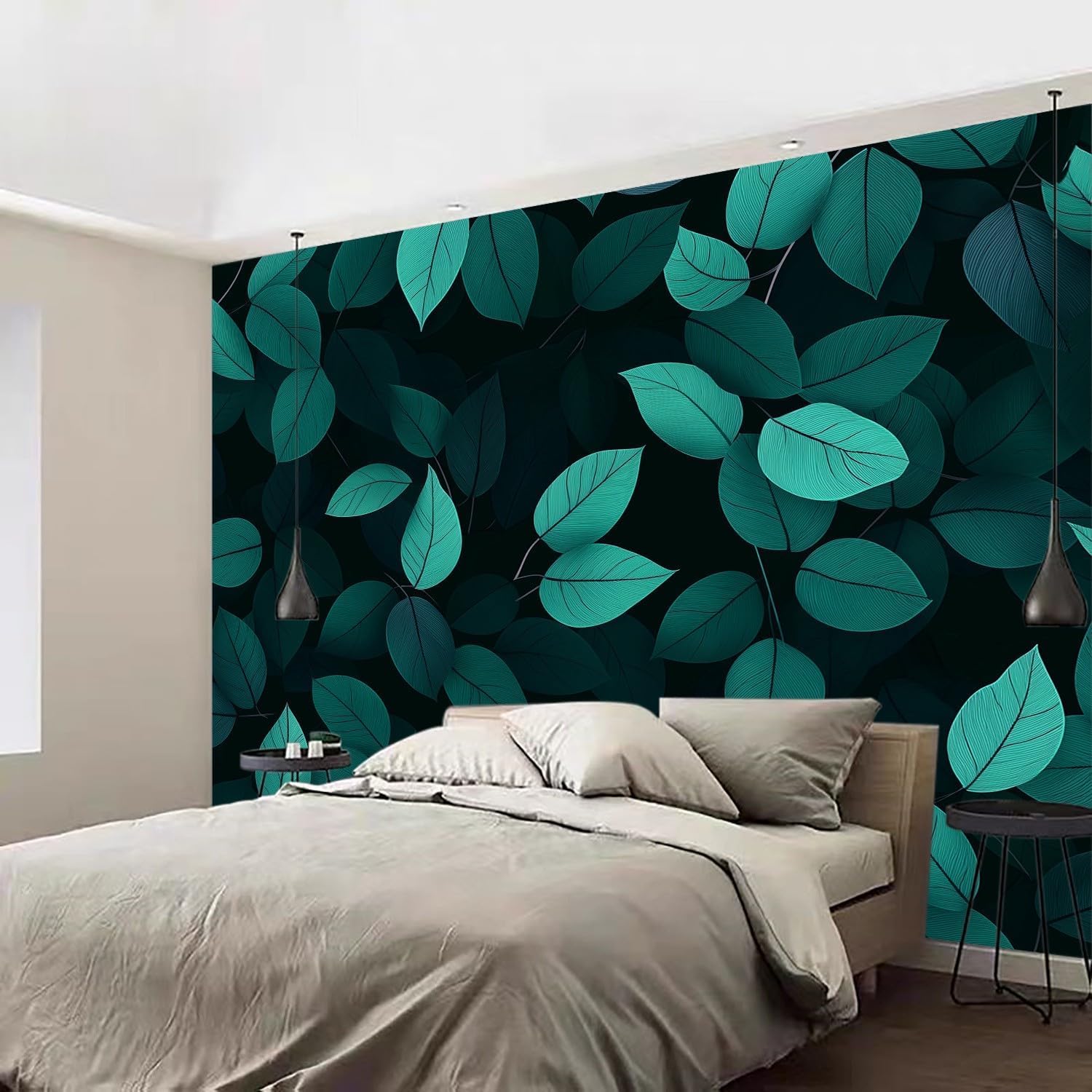 Panoramiczne Tapety Liście Włóknina Sztuka Nowoczesna Plakat Trompe l'oeil Mural 3D Sztuka Dekoracja ścienna Salon Sypialnia 300x210cm 7413a
