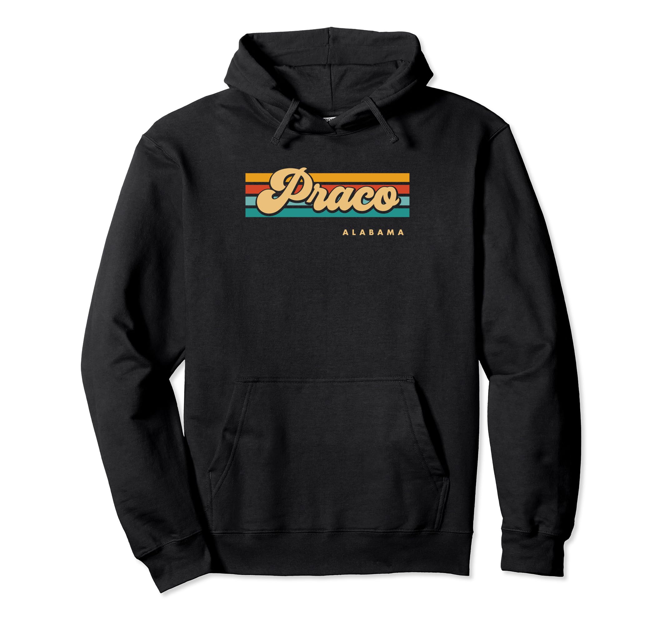Vintage Sunset Stripes Praco, Alabama Pullover Hoodie