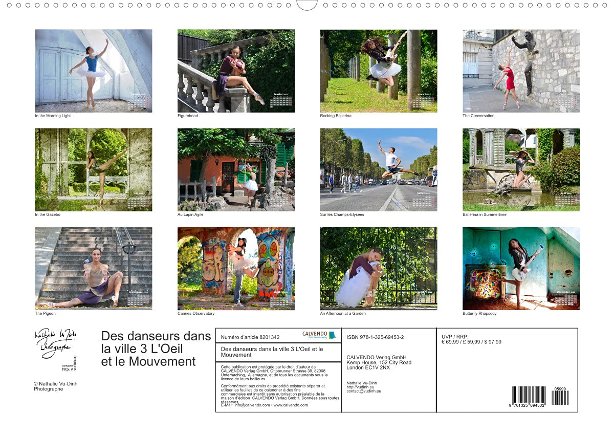 Des danseurs dans la ville 3 L'Oeil et le Mouvement (Premium, hochwertiger DIN A2 Wandkalender 2022, Kunstdruck in Hochglanz): La grâce fascinante des ... à la ville (Calendrier mensuel, 14 Pages )