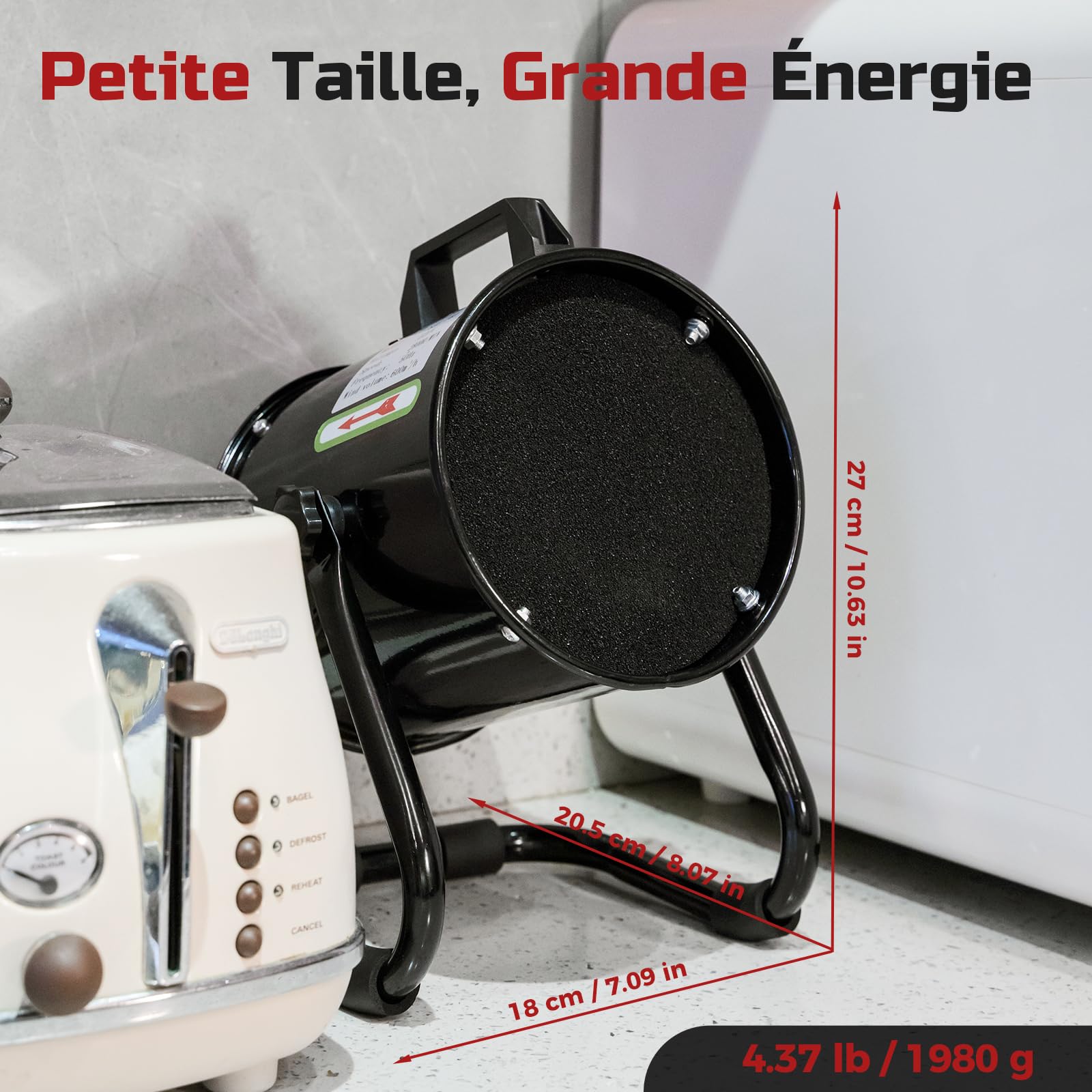 Hotte Aspirante Portable 40W 600m³/h Ventilateur d'Extraction -avec 10 Filtre Charbon Actif/ 120°Réglable/Silencieux/en Alliage Aluminium - pour Ventilation et Évacuation Air dans Cuisine/VR