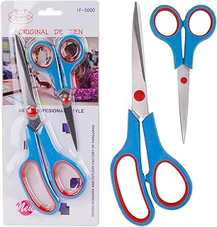 4 Pack Scissors All Purpose, Small Scissors for Office, Stainless Steel Scissors Comfort Grip, Sharp Shears Scissor for Scrapbook Paper Cutting Supplies Craft School Classroom Kitchen (Blue)