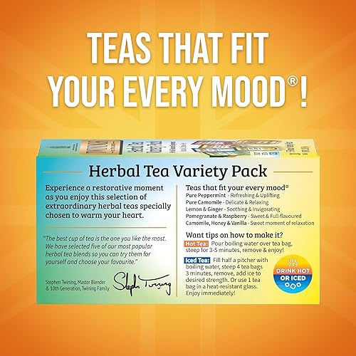 Vista 150 de Twinings, Pure Green Tea - Té verde con sabor suave y aroma atractivo con cafeína, disfruta caliente o helado, bolsas de té individuales