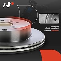 Vista 6 de A-Premium Rotores de freno de disco ventilados delanteros de 11.02 pulgadas (11.024 in) compatibles con modelos seleccionados de Hyundai y Kia