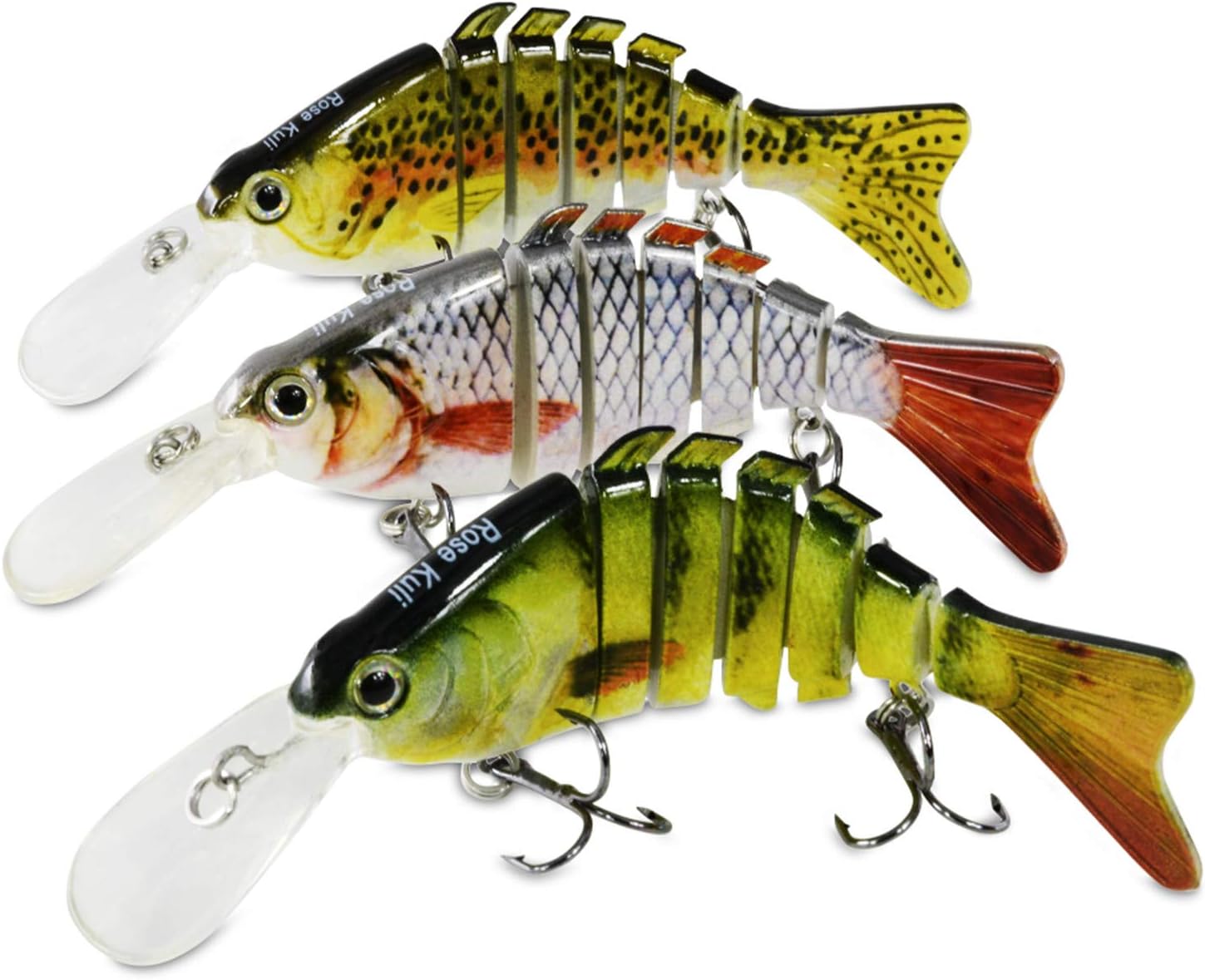 Fishing Lures for Bass Trout Topwater Multi Jointed Swimbaits Slow Sinking Bionic Swimming Lures Bass Freshwater Saltwater Bass Lifelike Fishing Lures Kit