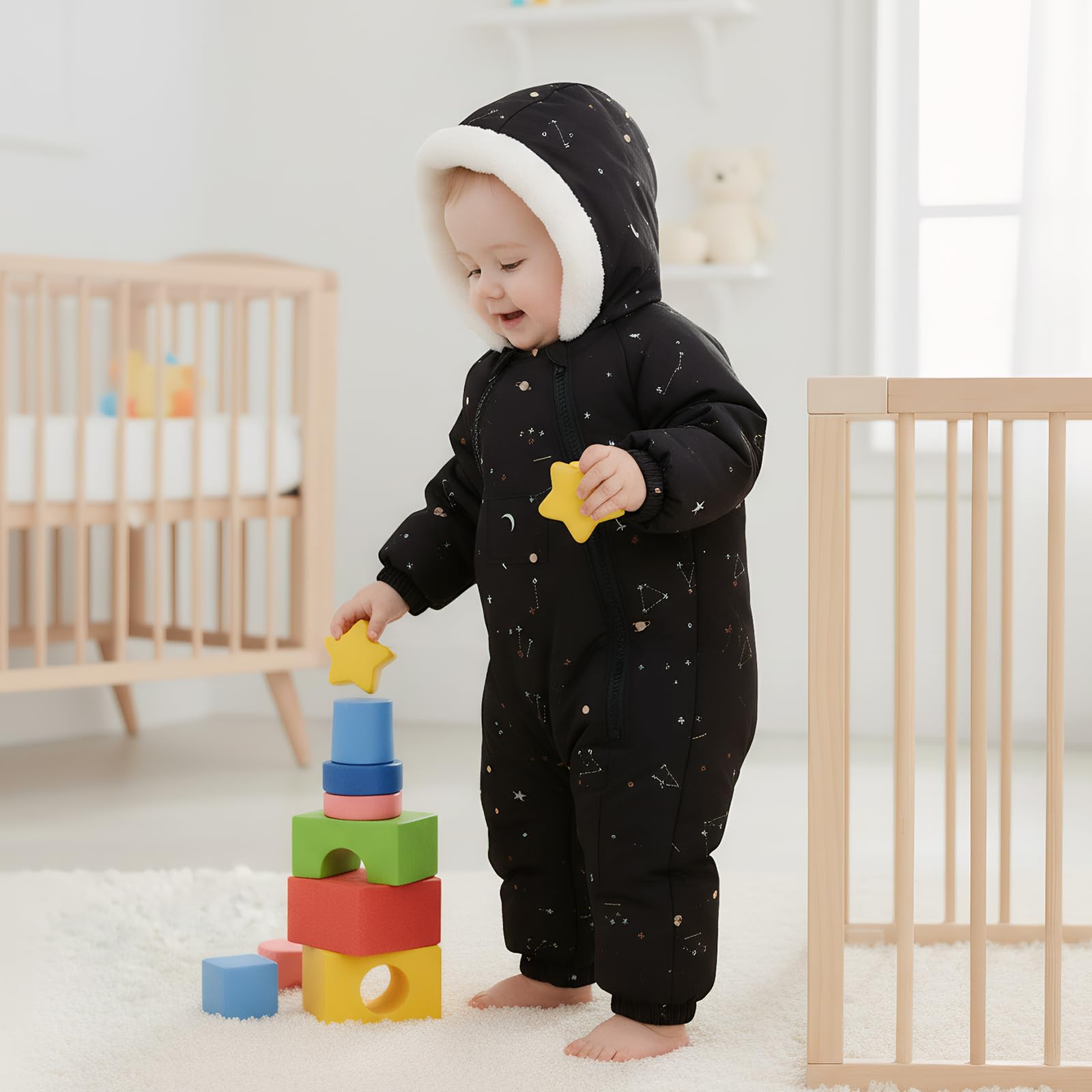 JiAmy Combinaison de neige pour bébé garçon et fille 0-24 mois - Combinaison d'hiver pour nouveau-né