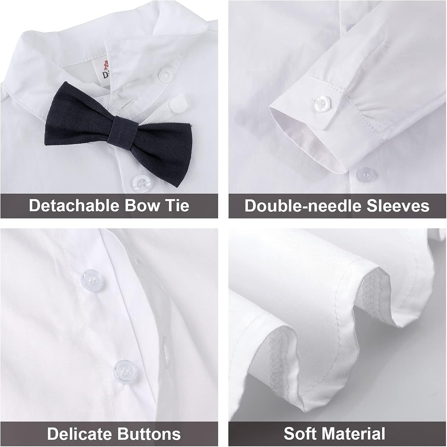 A&J DESIGN Toddler Suit Boys Baby Wedding Dress Clothes Kids Formal Outfit Set with Suspender