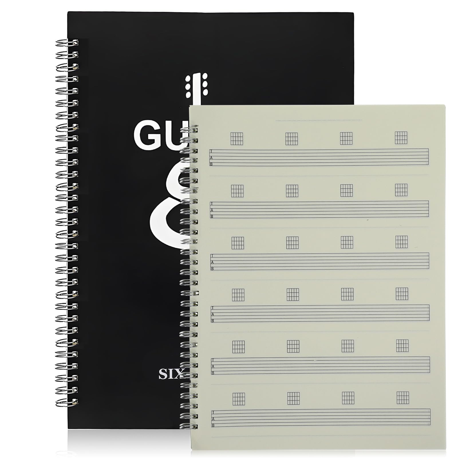 Toyvian Libro Guitarra Portátil Diseño de Espiral, Cuaderno Partituras en Papel Resistente, Ligero y Negro Adecuado para Principiantes Llevar en Bolsa de Guitarra