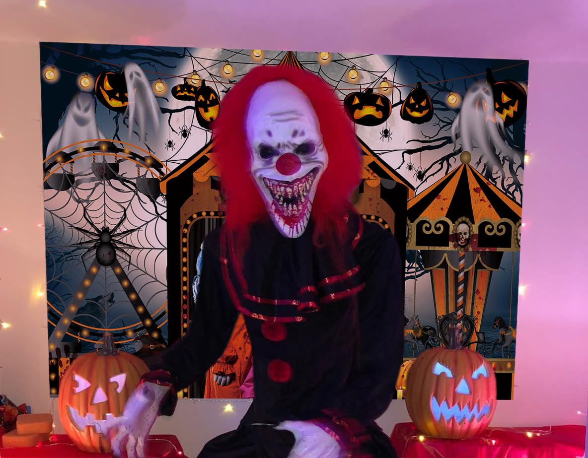 Amazon | BAIFNEZ 8x6フィート 不気味なハロウィンサーカス