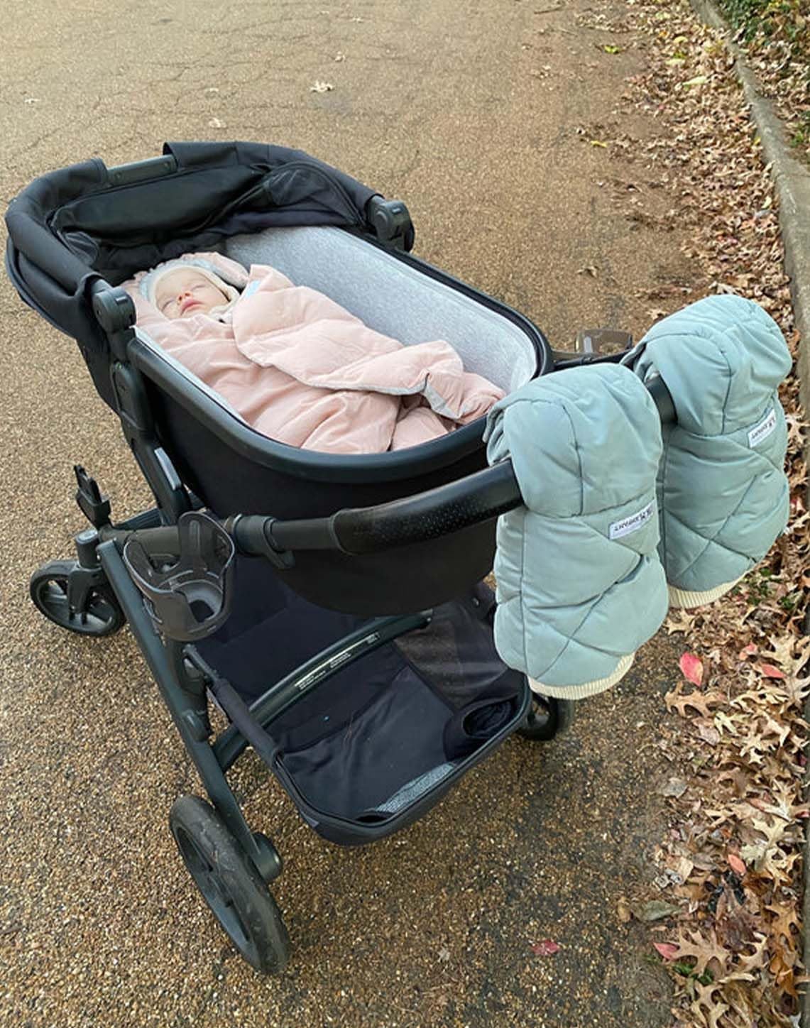 7AM Enfant - Guantes cálidos para cochecito de bebé, manoplas anticongelantes para manillar, calentador de manos repelente al agua, calentadores de cochecito con forro de felpa |Espejismo acolchado