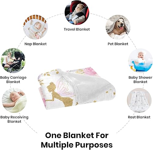 Miniatura 6 de Seamaid Mantas de bebé personalizadas para niñas, manta de bebé personalizada con nombre, regalos personalizados para bebé, manta de bebé niña para